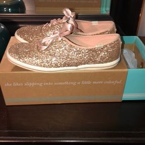 Kate Spade Rose Gold Sparkle Keds